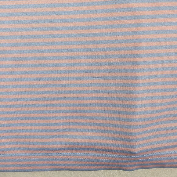 Rhoback Polo Shirt Mens XL Blue Pink Striped Short Sleeve Golf Performance FLAWS - Picture 4 of 7